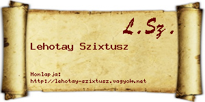 Lehotay Szixtusz névjegykártya